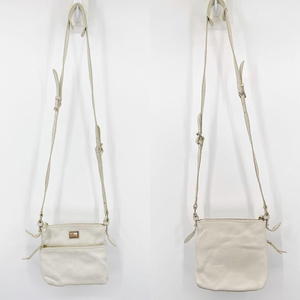 Vintage Dooney & Bourke White Leather Crossbody - Picture 1 of 12